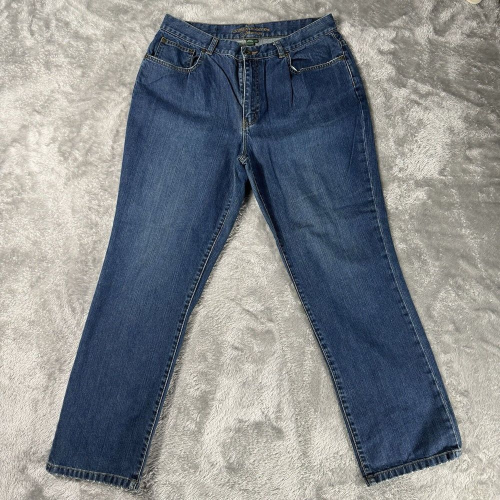 Lauren Jeans co RL Women‎ Sz 12 Blue Denim Stretch Straight  Casual wear